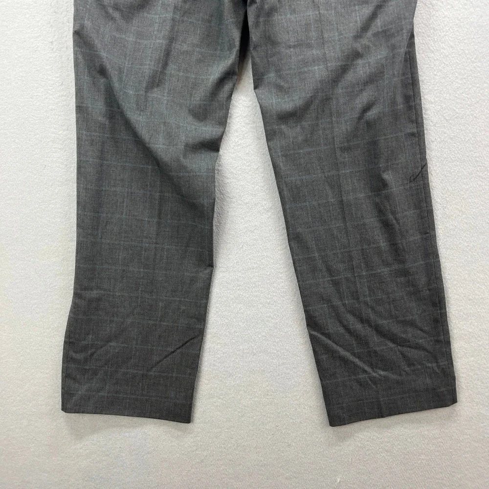 Lauren Ralph Lauren Dress Pants Mens 36x32 Grey Glen Plaid Stretch Preppy Office